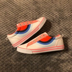 4/$10 NWOT Little Girls Rainbow Canvas Sneakers